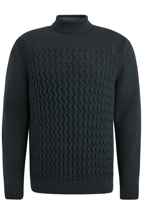 Cast Iron mock neck boucle cotton blend